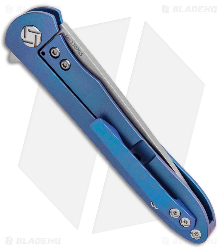 Artisan Cutlery Shark Frame Lock Knife CF/Blue Ti (3" Stonewash) 1707GS-BU