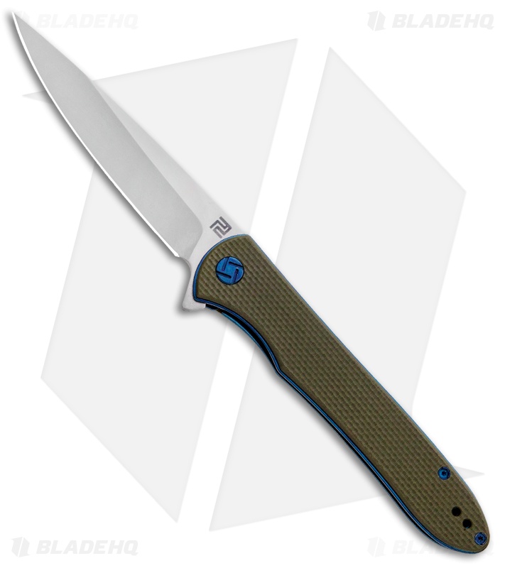 Artisan Cutlery Shark Liner Lock Knife Green G-10 (4" Stonewash) 1707P-GN
