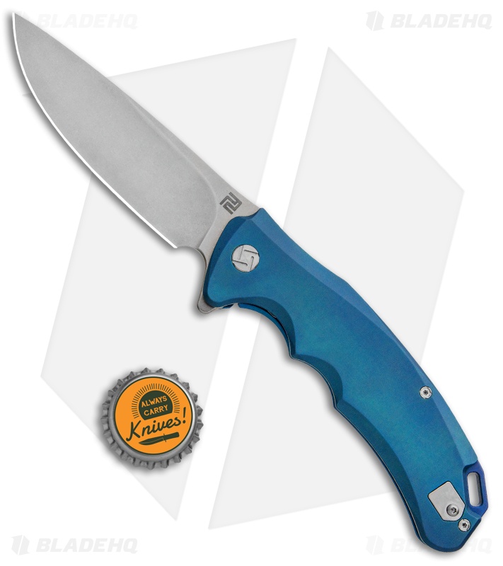 Artisan Cutlery Tradition Frame Lock Knife Blue Titanium (3.8" Stonewash) 
