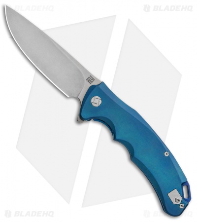 Artisan Cutlery Tradition Frame Lock Knife Blue Titanium (3.8" Stonewash) 