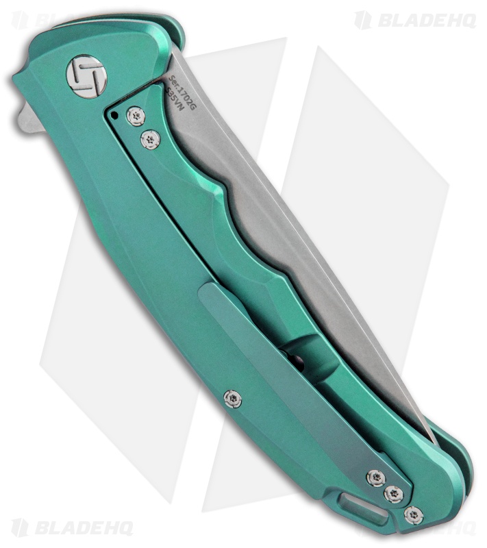 Artisan Cutlery Tradition Frame Lock Knife Green Titanium (3.8" Stonewash) 