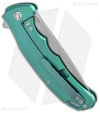 Artisan Cutlery Tradition Frame Lock Knife Green Titanium (3.8" Stonewash) 