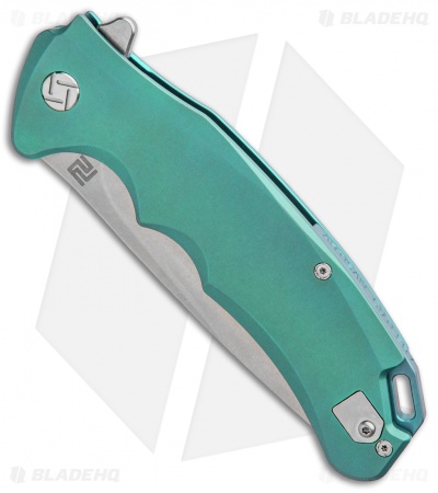 Artisan Cutlery Tradition Frame Lock Knife Green Titanium (3.8" Stonewash) 