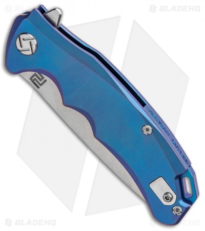 Artisan Cutlery Tradition Frame Lock Knife Blue Titanium (3" Stonewash) 