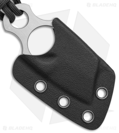 B'yond EDC Asymmetrical Micro Santoku Fixed Blade Knife Gray Fob (1.5" Satin) 