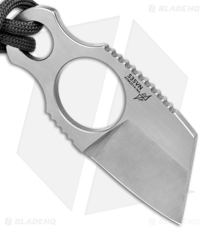B'yond EDC Asymmetrical Micro Santoku Fixed Blade Knife Gray Fob (1.5" Satin) 