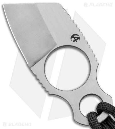 B'yond EDC Asymmetrical Micro Santoku Fixed Blade Knife Gray Fob (1.5" Satin) 