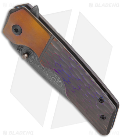 Attn2Detail Mercantile MK 3 Med Frame Lock Knife Jigged Ti (3" Nichols Damascus)