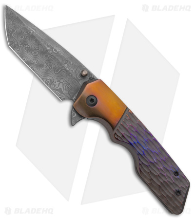 Attn2Detail Mercantile MK 3 Med Frame Lock Knife Jigged Ti (3" Nichols Damascus)