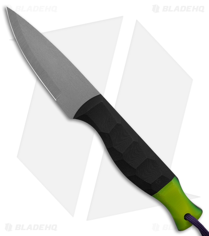 Auxiliary Manufacturing Bushcrafter Fixed Blade Knife Black/Green G-10 (3.9" Bea