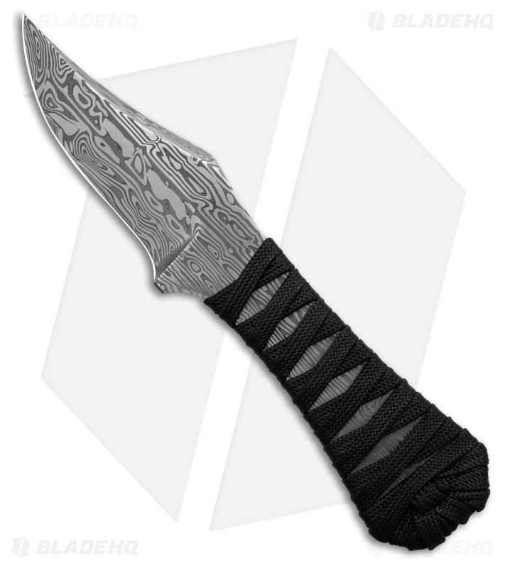 Auxiliary Manufacturing Pocket Bowie Fixed Blade Knife Cord (2.75" Damascus)