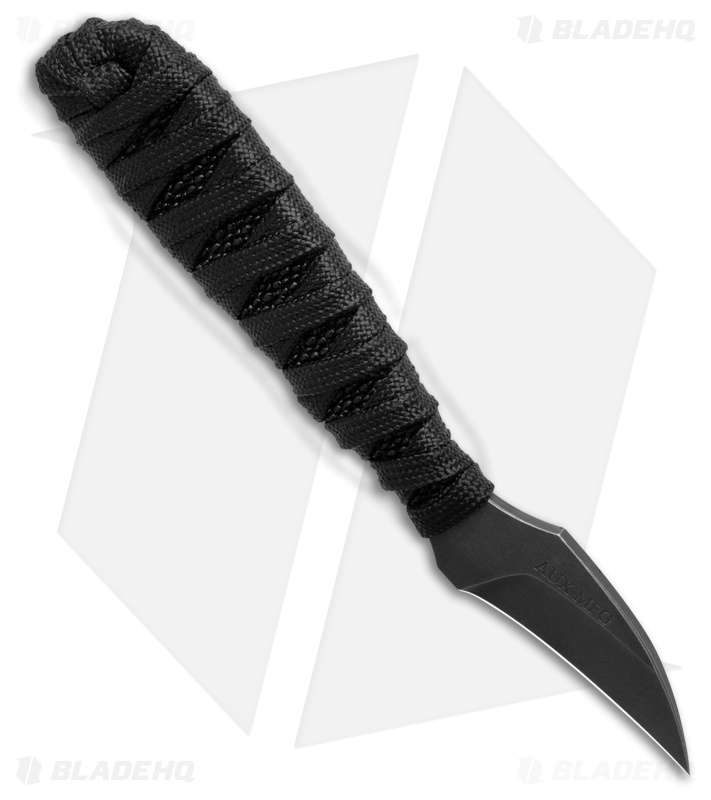 Auxiliary Manufacturing Tsume Fixed Blade Knife Black Cord (1.5" Black SW)