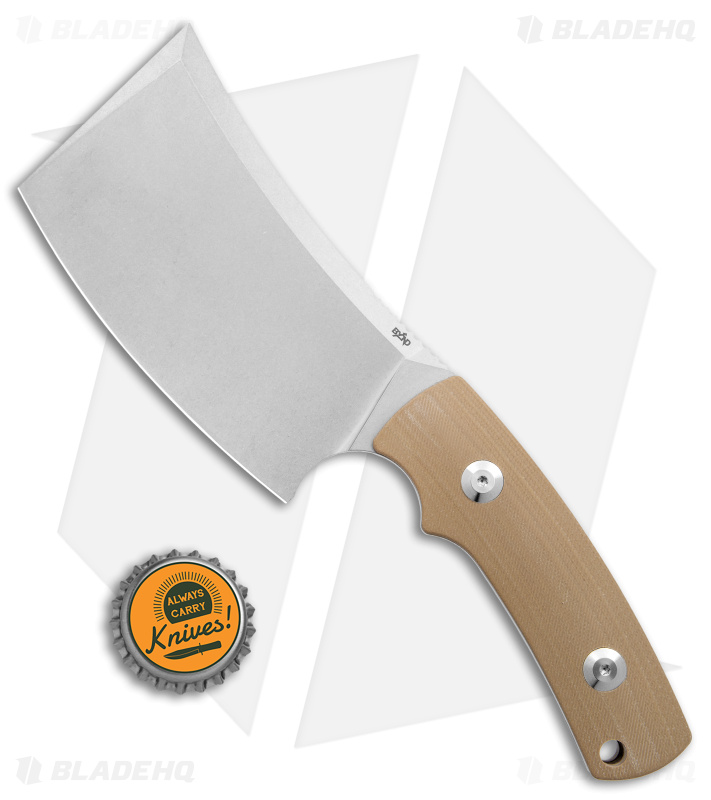 B'yond EDC Kleavr Fixed Blade Knife Tan G-10  (4.5" Stonewash)