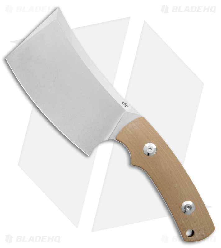 B'yond EDC Kleavr Fixed Blade Knife Tan G-10  (4.5" Stonewash)