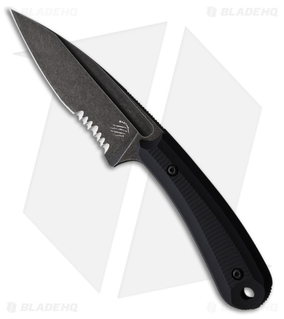 Bastinelli Creations SIN Fixed Blade Knife Black G-10 (3.5" Black SW Serrated)