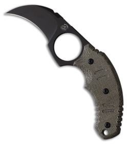 Bastinelli Creations Ligament Karambit Fixed Blade Knife Green Micarta (2&quot; PVD) | 191657