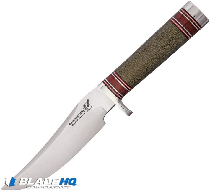 BlackJack Classic Model 127 Fixed Blade Knife Green Micarta (6" Satin)