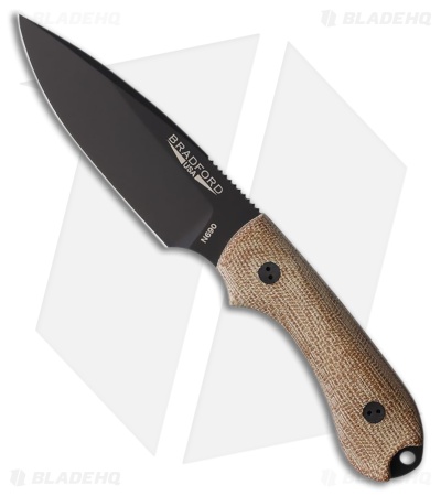 Bradford Guardian 3 Fixed Blade Knife Natural Micarta (3.5" Black)