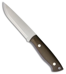 Brisa Knives Trapper 115 Fixed Blade Knife green Micarta (4.5" Satin)