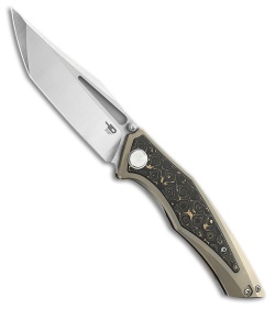 Bestech Knives Togatta Frame Lock Knife Bronze Titanium + Copper CF (3.7" Satin)