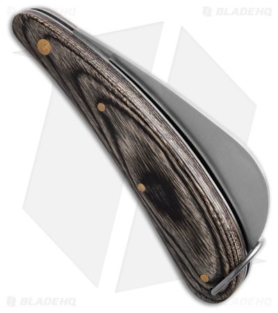 Baladeo Billhook Hawkbill Slip Joint Knife Black/Gray Wood (3" Satin)