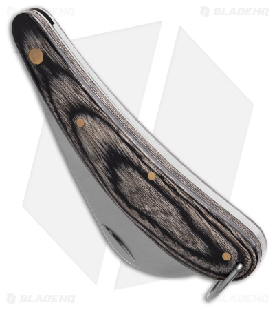 Baladeo Billhook Hawkbill Slip Joint Knife Black/Gray Wood (3" Satin)