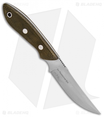 Bark River Adventurer Persian Fixed Blade Green Canvas Micarta (3.3" Satin)