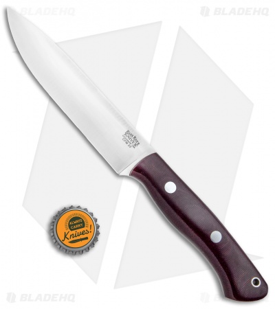 Bark River Aurora II Fixed Blade Knife Burgandy Canvas Micarta (5.5" Satin)