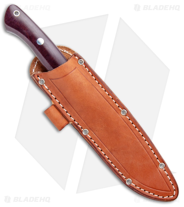 Bark River Aurora II Fixed Blade Knife Burgandy Canvas Micarta (5.5" Satin)