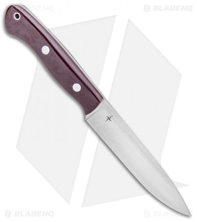 Bark River Aurora II Fixed Blade Knife Burgandy Canvas Micarta (5.5" Satin)