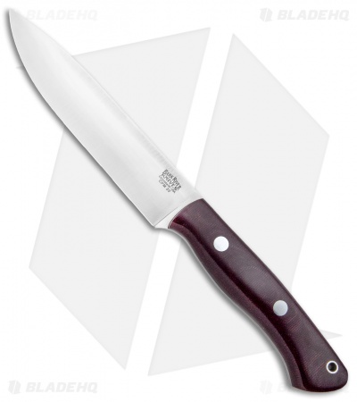 Bark River Aurora II Fixed Blade Knife Burgandy Canvas Micarta (5.5" Satin)