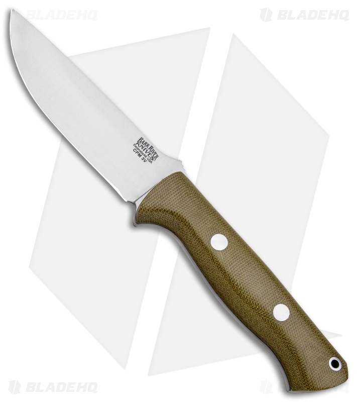 Bark River Bravo 1 Fixed Blade Green Canvas Micarta (Satin)