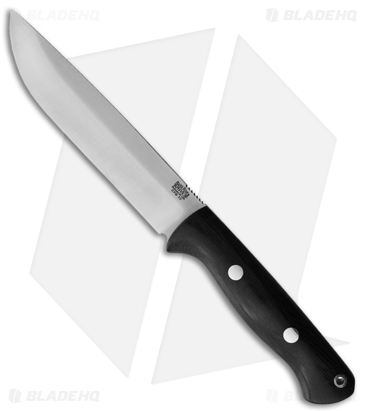  Bark River Knives Bravo 1.5 Field Fixed Blade Knife Black Micarta (5.8" SS)