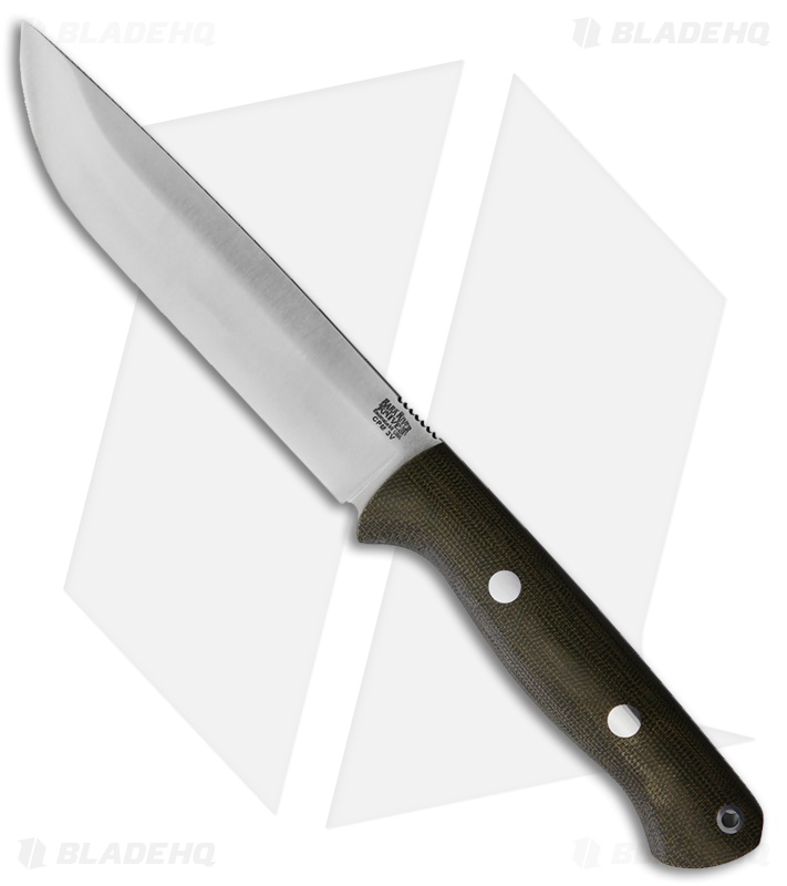  Bark River Knives Bravo 1.5 Field Fixed Blade Knife Green Micarta (5.8" SS)
