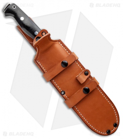 Bark River Bravo Crusader Hunting Fixed Blade Knife Black Micarta (8.5" Satin)