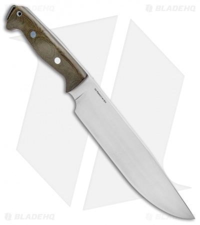 Bark River Bravo Crusader Hunting Fixed Blade Knife Green Micarta (8.5" Satin)