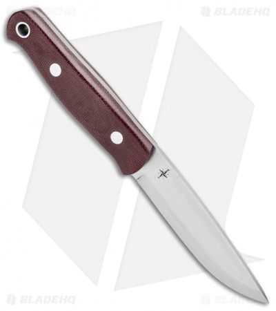 Bark River Bushcrafter II Fixed Blade Knife Burgundy Canvas Micarta (4.5" 3V)