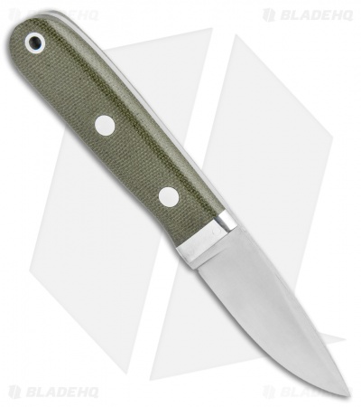 Bark River City Knife OD Green Micarta Fixed Blade Knife (2.5" Satin Elmax)