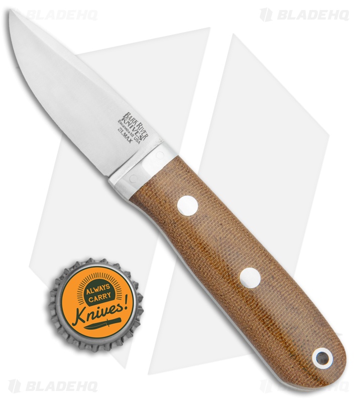 Bark River City Knife Natural Micarta Fixed Blade Knife (2.5" Satin Elmax)