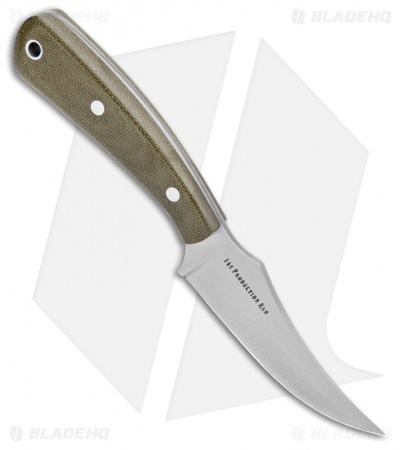 Bark River Fingerling Fixed Blade Knife Green Canvas Micarta (3.25" Satin)