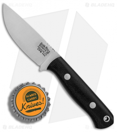 Bark River Bravo Micro Fixed Blade Black Canvas Micarta (2.25" Satin CPM-154)