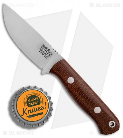 Bark River Bravo Micro Fixed Blade Knife Brown Canvas Micarta (2.25" CPM-154)