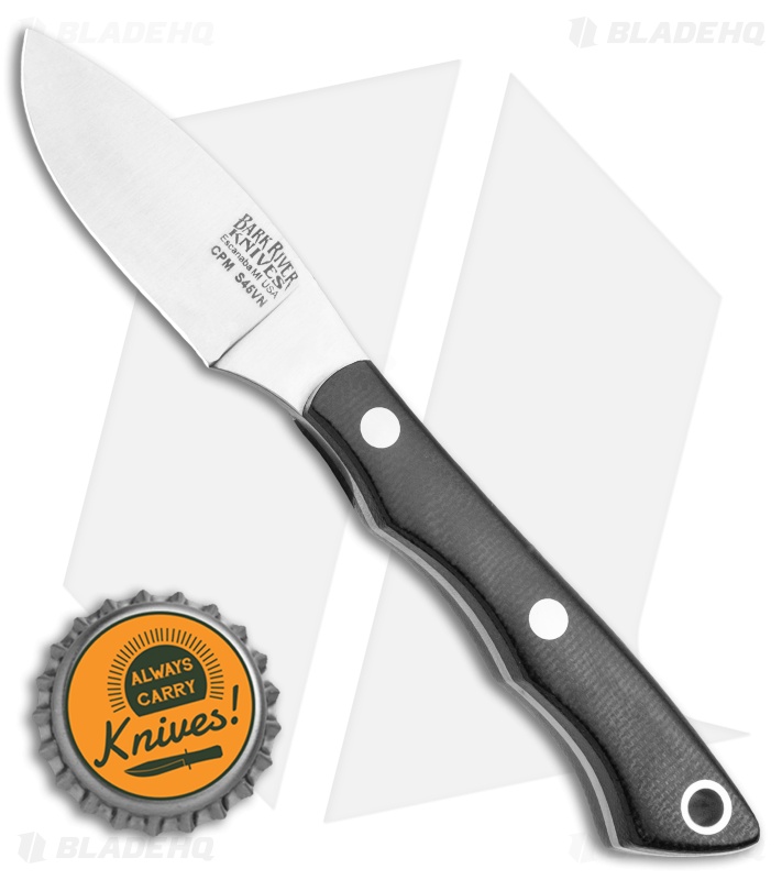 Bark River Micro Canadian S45VN Fixed Blade Knife Black Micarta (2.1" Satin)