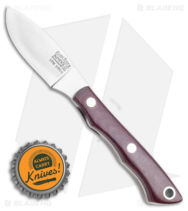 Bark River Micro Canadian S45VN Fixed Blade Knife Burgundy Micarta (2.10" Satin)