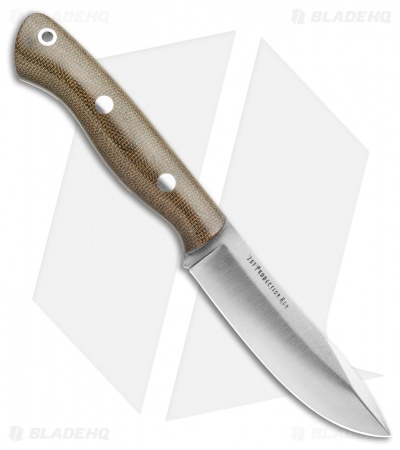 Bark River Mini Aurora Hunter Fixed Blade Knife Green Canvas (3.6" Satin)