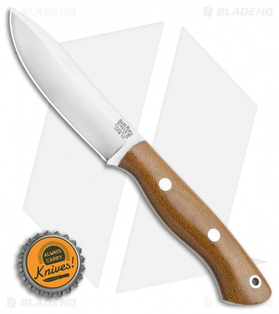 Bark River Mini Aurora Hunter Fixed Blade Knife Natural Canvas (3.6" Satin)