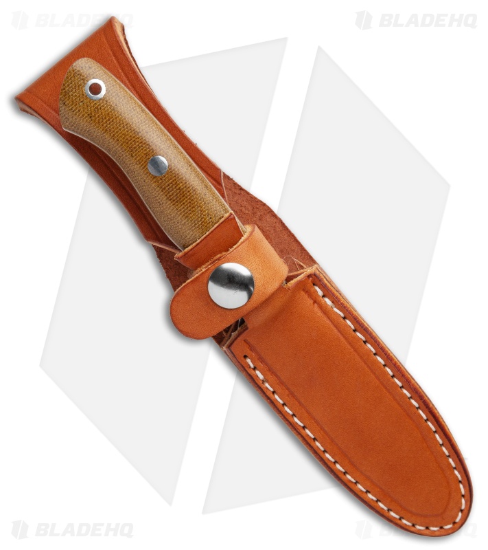 Bark River Mini Aurora Hunter Fixed Blade Knife Natural Canvas (3.6" Satin)