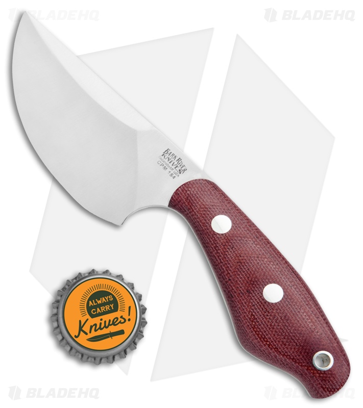 Bark River Skeleton Occipital Fixed Blade Knife Burgundy Micarta (3.25" Satin)