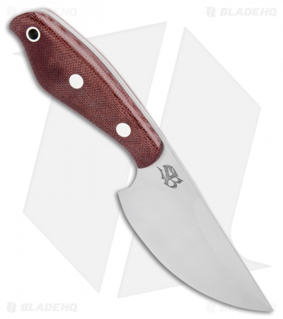 Bark River Skeleton Occipital Fixed Blade Knife Burgundy Micarta (3.25" Satin)