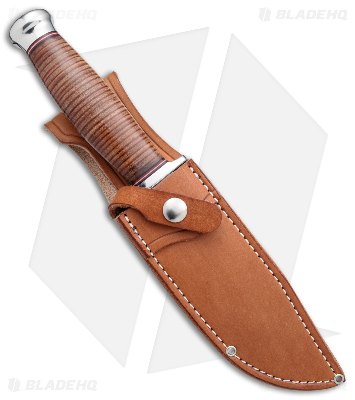 Bark River Teddy Bowie Knife | Stacked Leather - Blade HQ